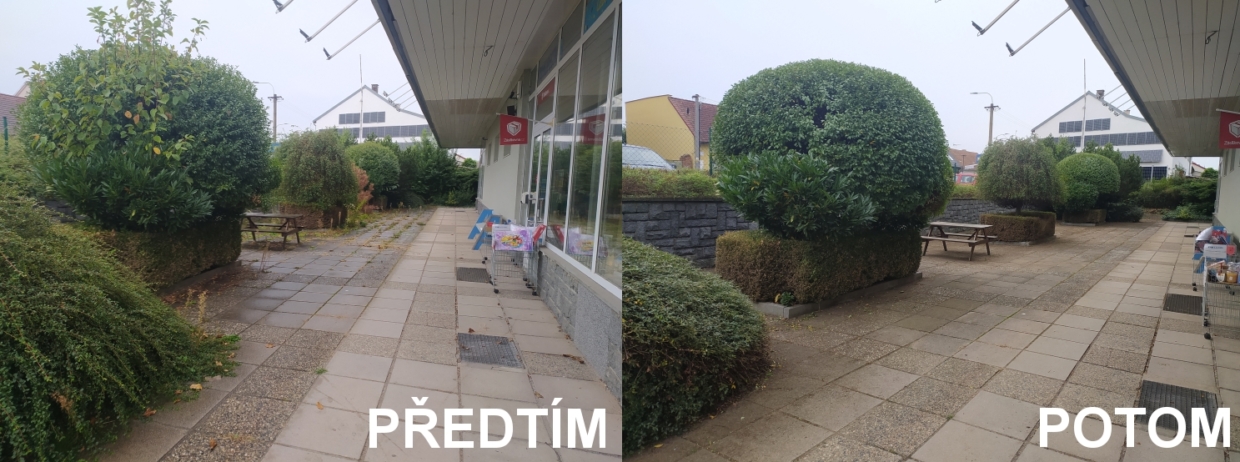 zahrada předtím a potom