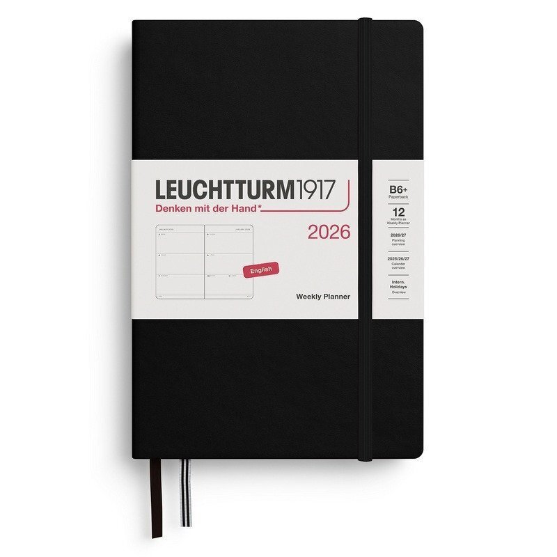 Weekly Planner 2026 Paperback (B6+) Black