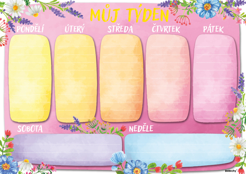 Týdenní plánovač A4 Barevný