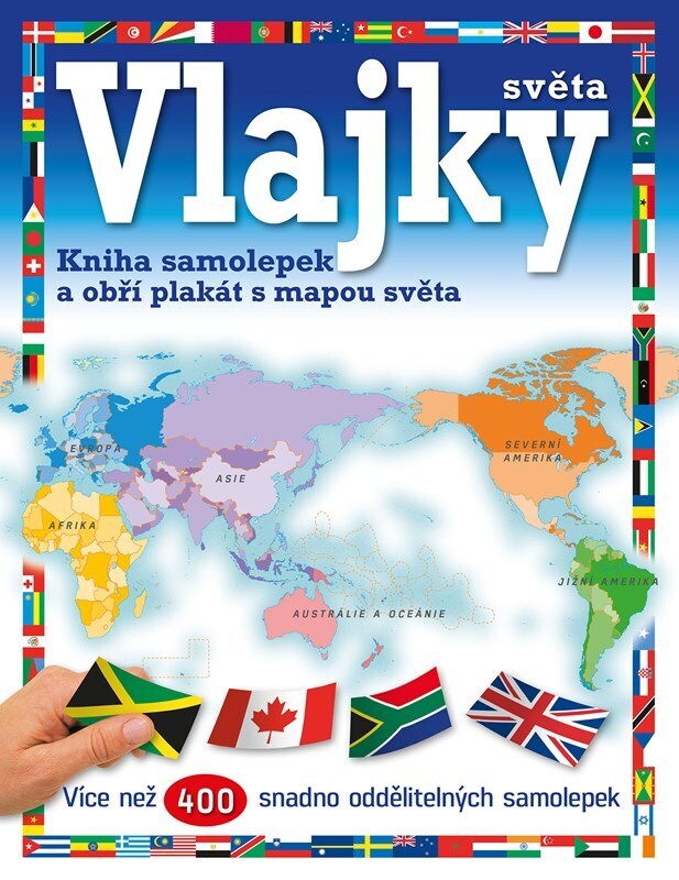 Vlajky světa - Kniha samolepek a obří plakát s mapou světa