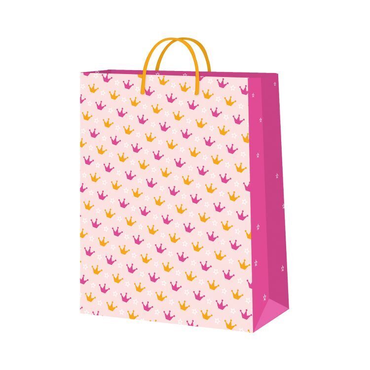Dárková taška velká - Princeznovské korunky (26 × 12,7 × 32,4 cm)