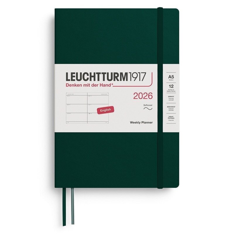 Weekly Planner 2026 Medium (A5) Forest Green