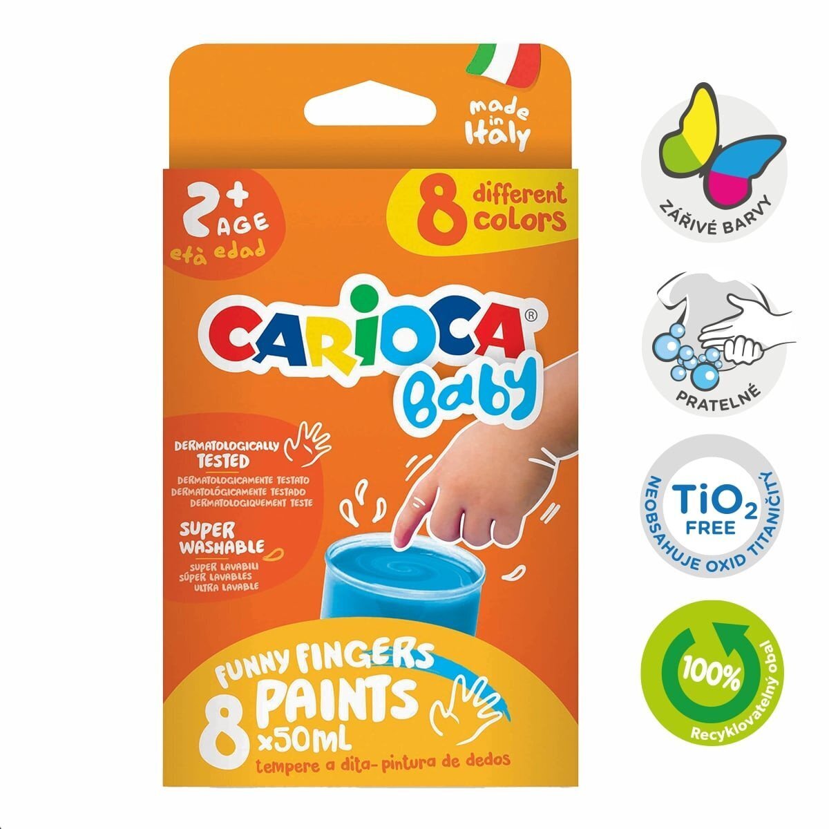Carioca prstové barvy Baby - 8×50 ml