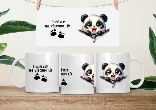 Hrneček čumáček 330ml porcelán Panda