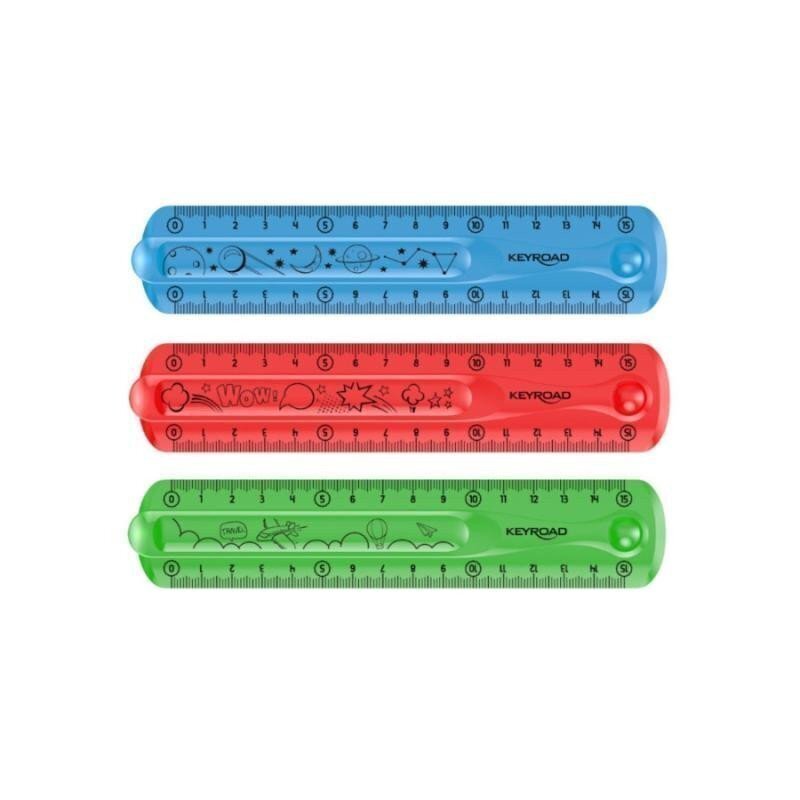 Keyroad Pravítko Flexi, 15 cm - mix motivů