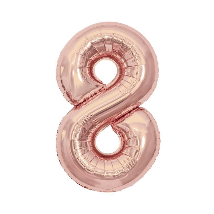 Balónek fóliový 85 cm rose gold číslo 8
