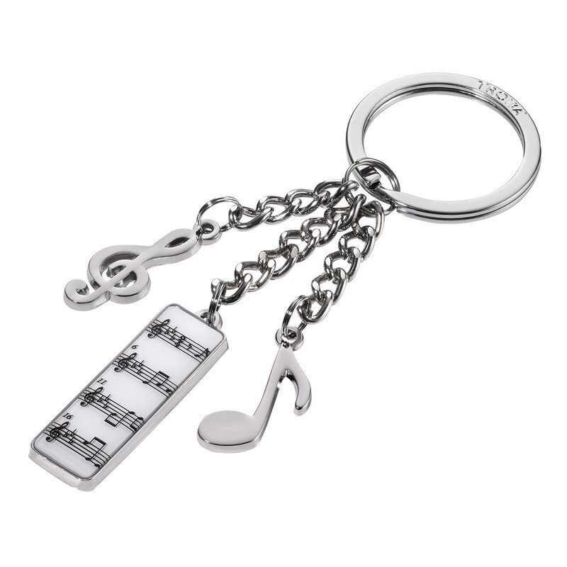 Troika klíčenka - noty, houslový klíč, notový sešit 5th Symphony (kovová, mix barev)