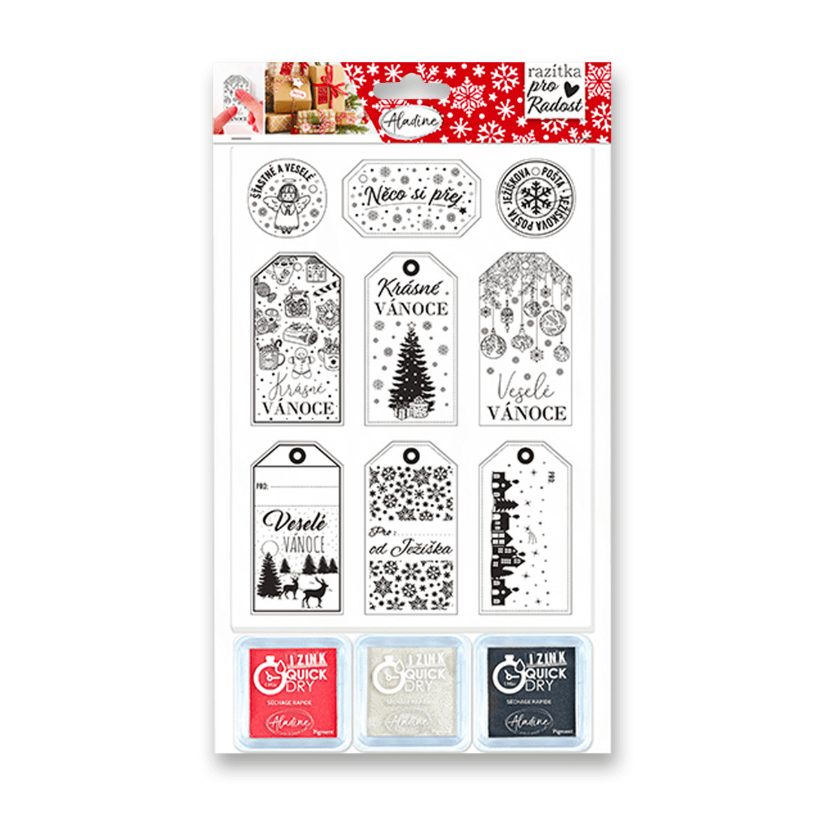 Aladine Razítka - Vánoční visačky 9 ks