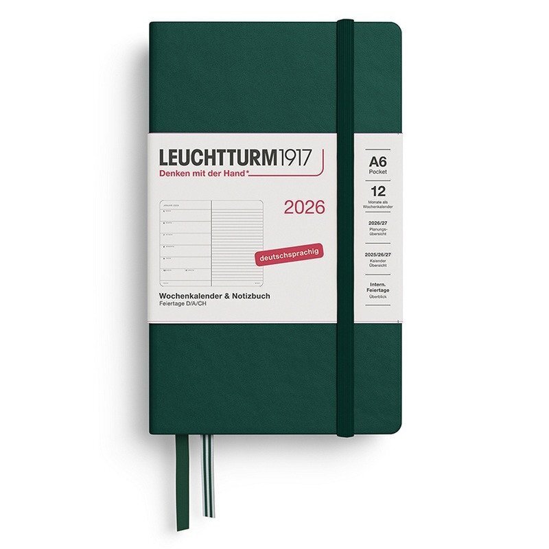 Weekly Planner Notebook 2026 Pocket (A6) Forest Green