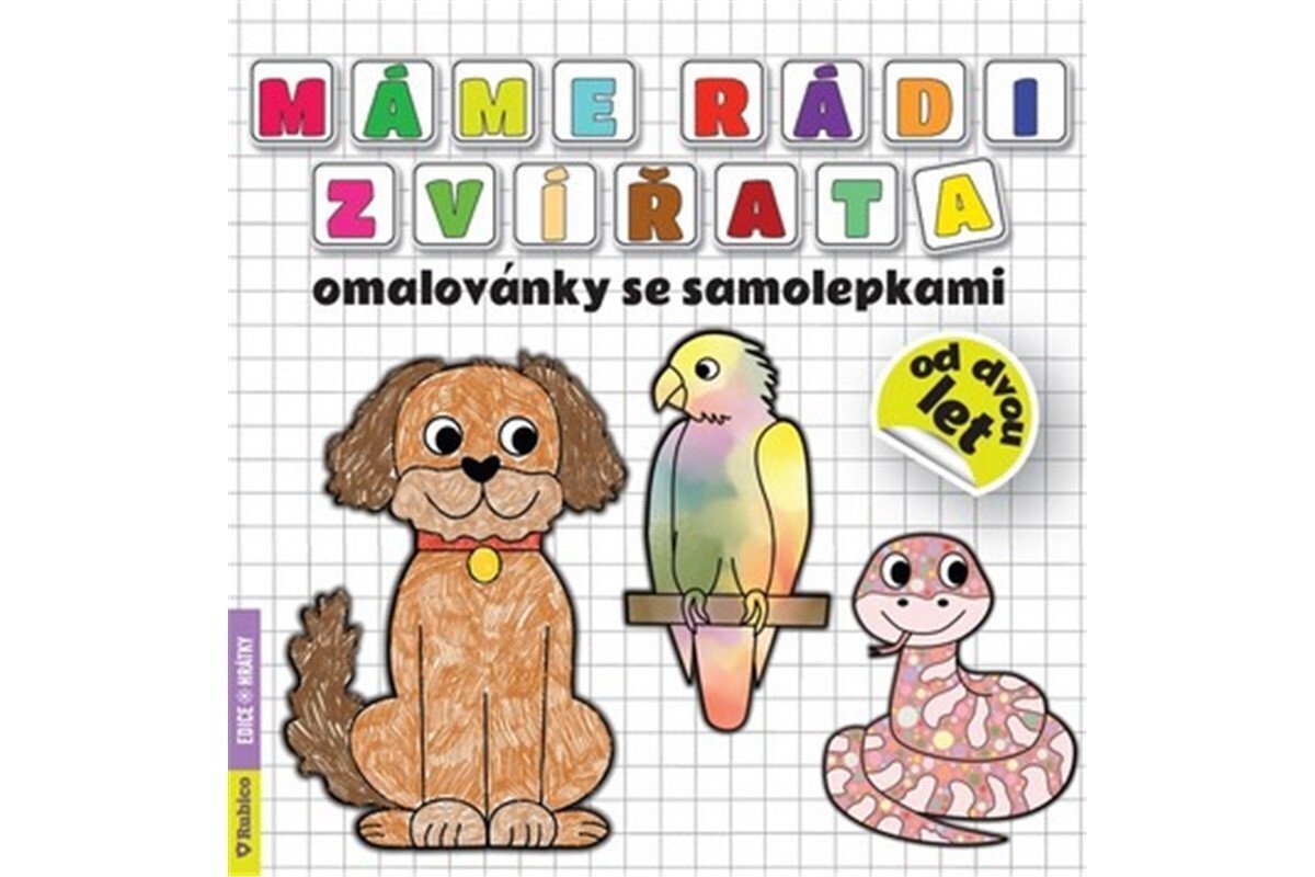 Máme rádi zvířata omalovánky se samolepkami