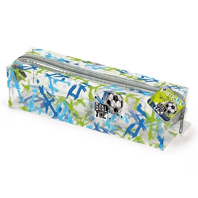 Penál průhledný s barevným potiskem Goal Time