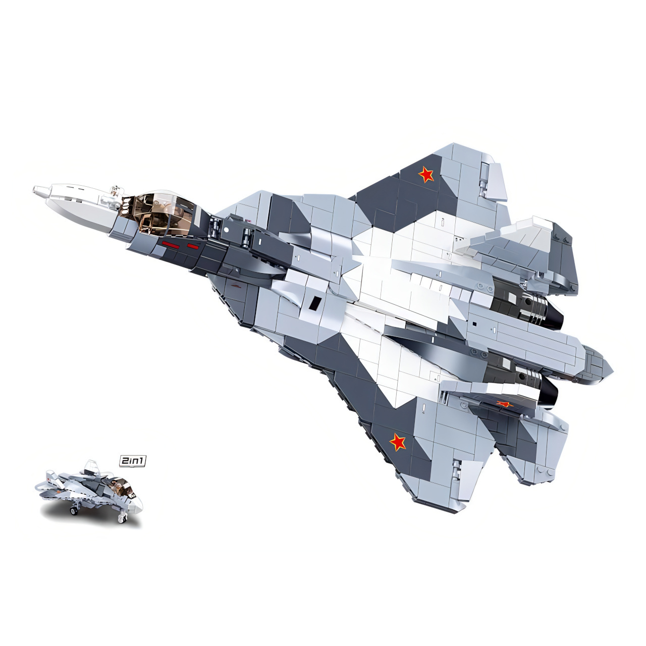 Sluban Model Bricks M38-B0986 Proudový stíhací letoun Su-57 2 v 1