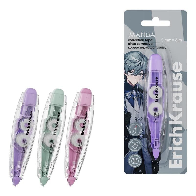 Korekční páska ErichKrause Spin Manga - 5 mm x 6 m, mix barev