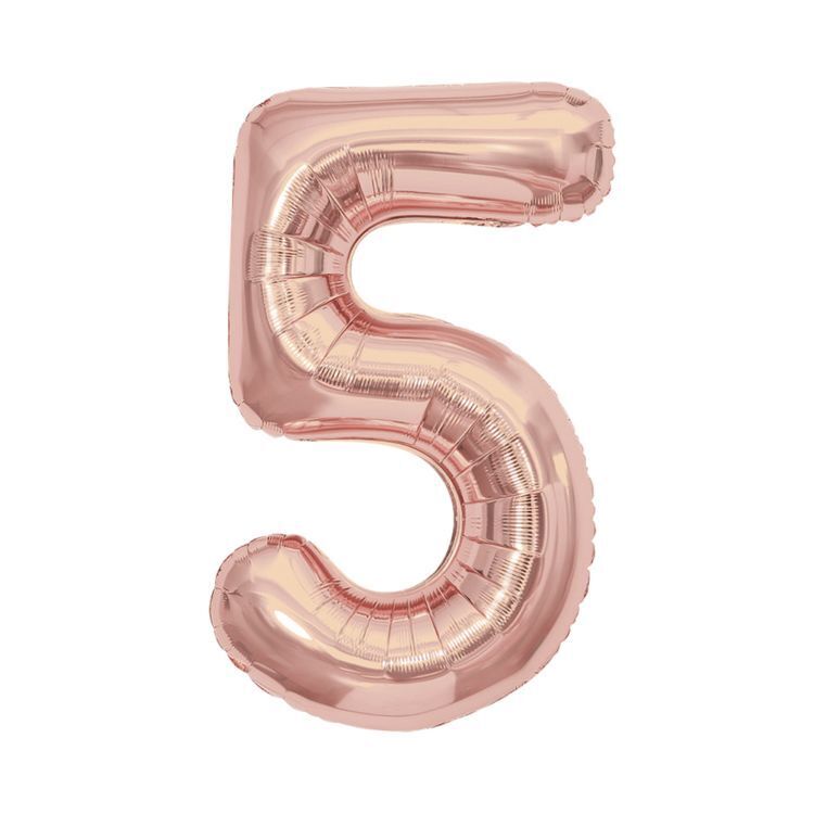 Balónek fóliový 85 cm rose gold číslo 5