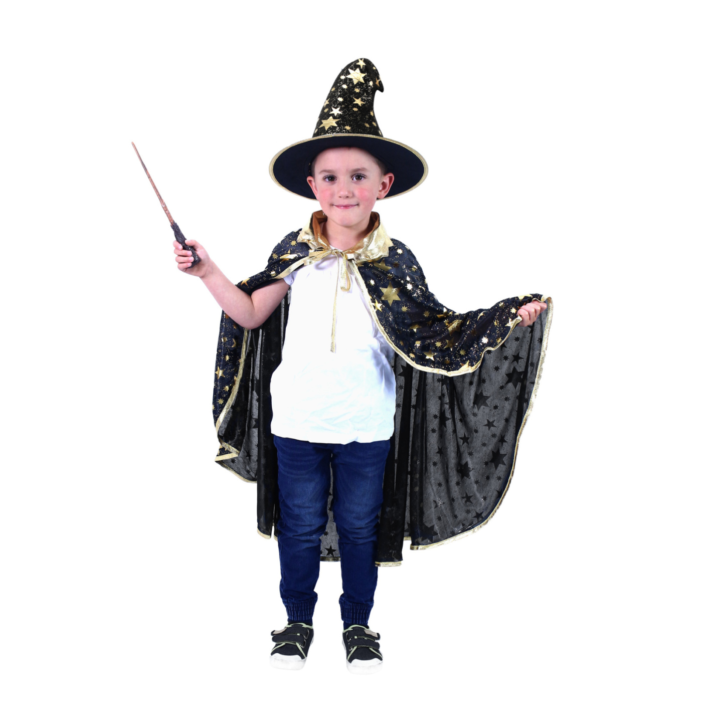 Dětský plášť kouzelníka černý s kloboukem