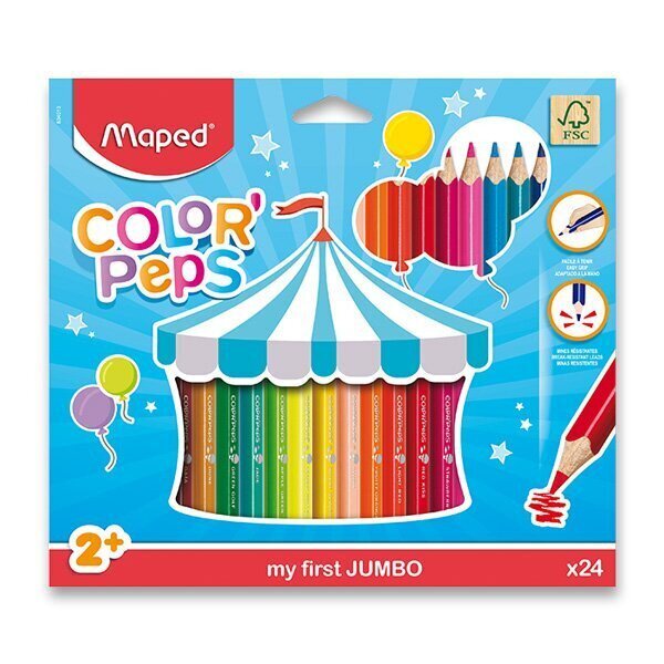 Maped - Pastelky trojhranné JUMBO Color´ Peps 24 ks