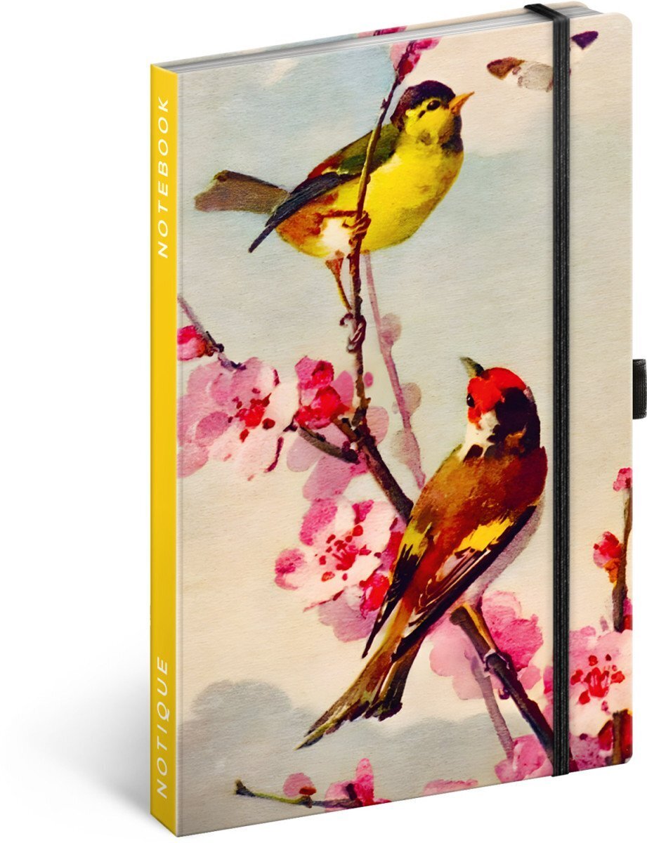Notes Ptáčci - sakura Kateřiny Winterové, linkovaný, 13 x 21 cm