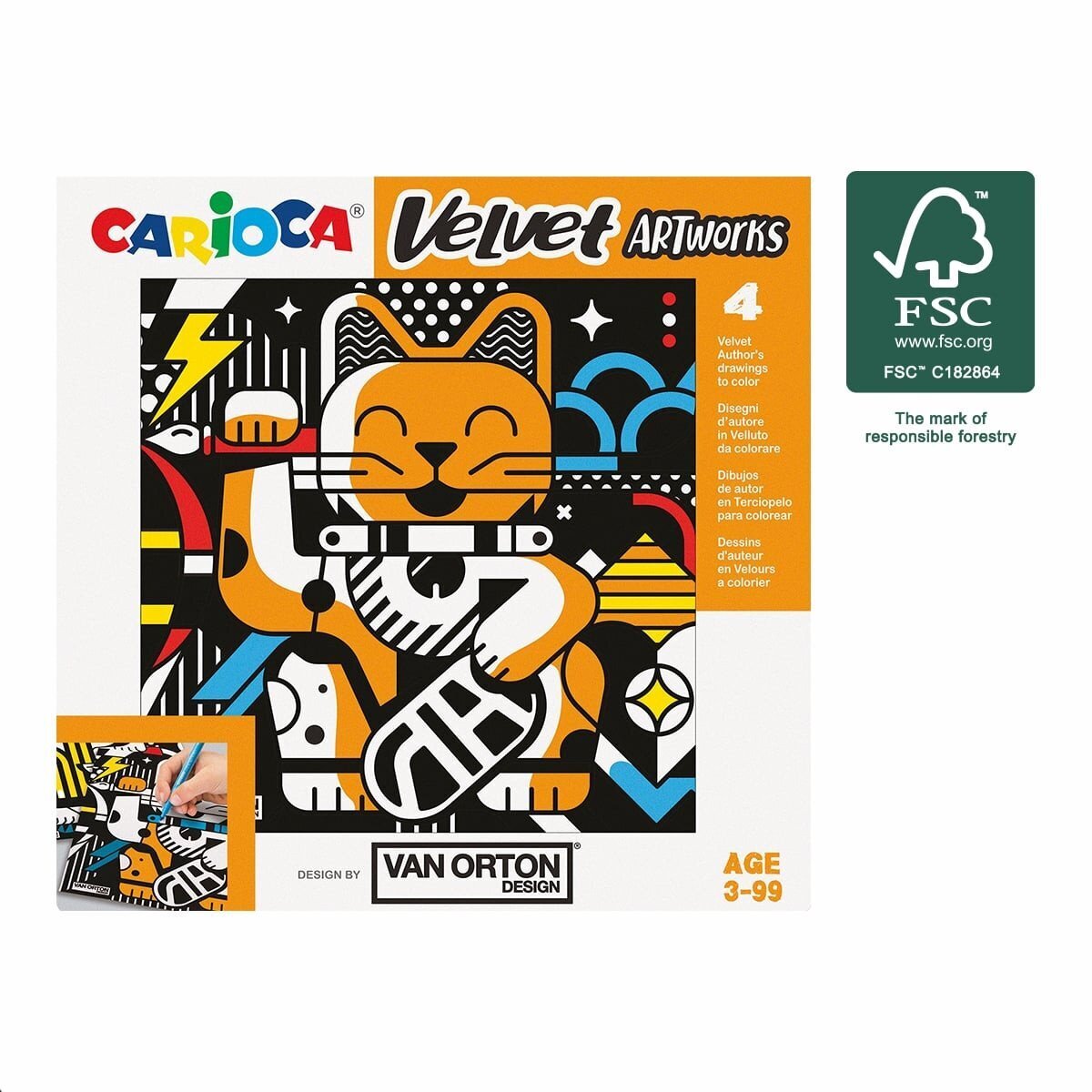 Carioca sametové omalovánky VAN ORTON Art - 4 ks