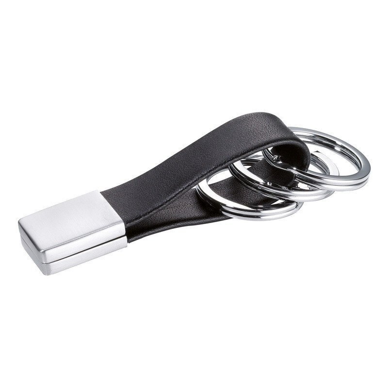 Troika klíčenka - s koženým poutkem Twister (kovová, mix barev)