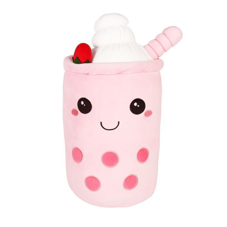 Plyšový polštář - Jahodový koktejl