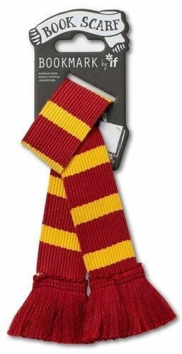 Záložka do knihy - šála (červená, žlutá)