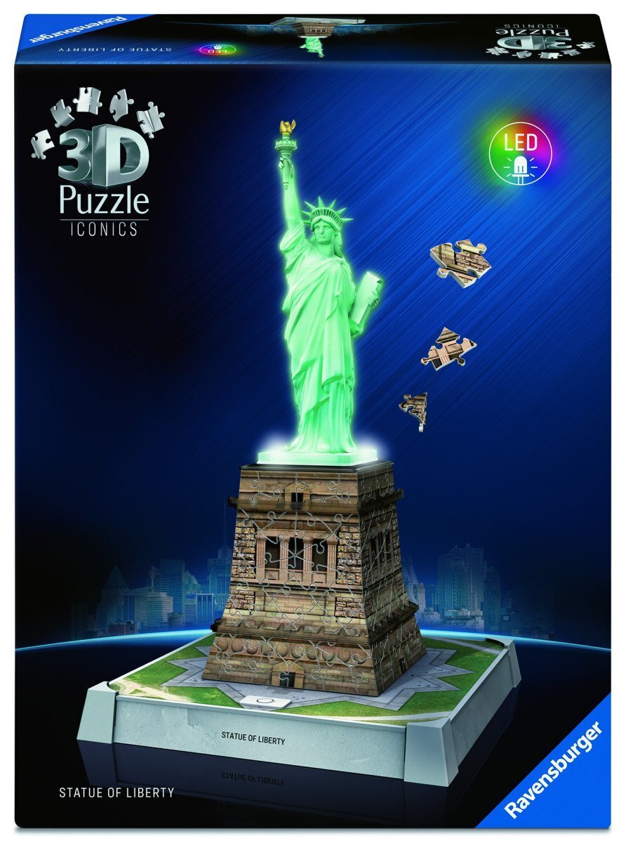 3D Puzzle Iconics: Socha svobody (Noční edice) 108 dílků