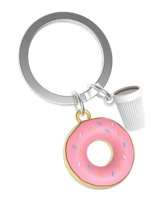 MTM Klíčenka Donut s šálkem kávy