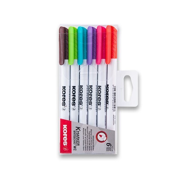 Kores K-MARKER Popisovač na bílé tabule, tenký hrot, 6 ks sada