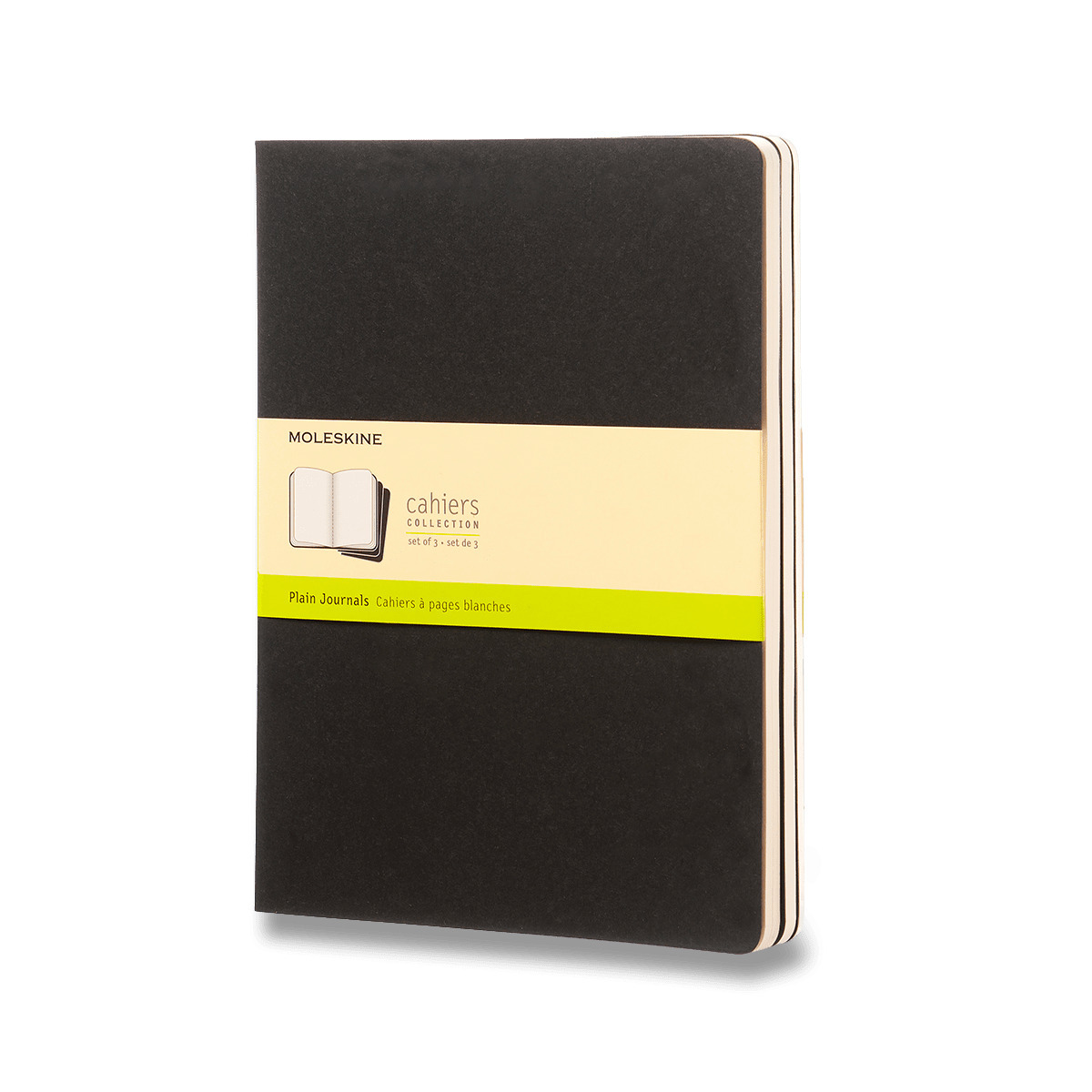 Sešity Moleskine Cahier, XL, čisté, 3 ks - černý