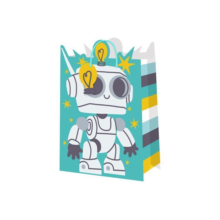 Dárková taška malá - Robot (17,8 × 9,8 × 22,9 cm)