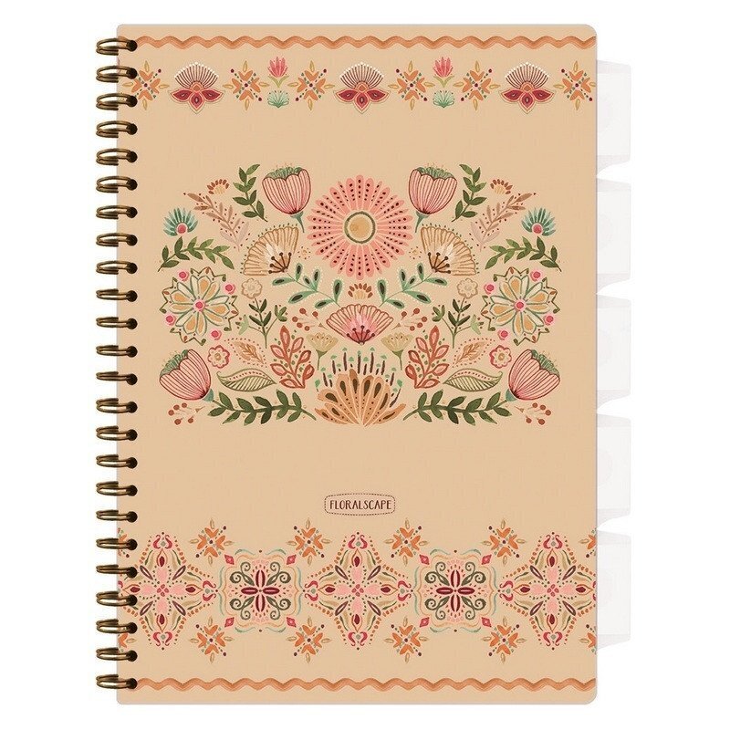 Spirálový sešit A4 s pořadačem Floral Scape