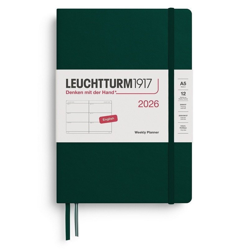 Weekly Planner 2026 Medium (A5) Forest Green