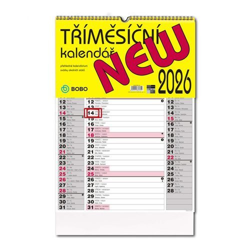 New 2026 nástěnný kalendář
