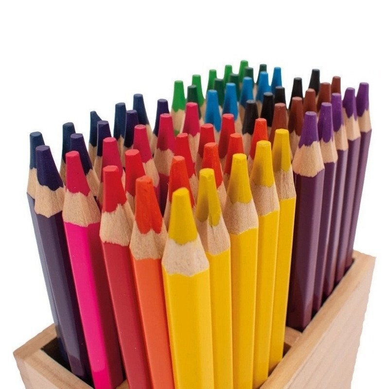 Pastelky v dřevěném stojanu 60 ks