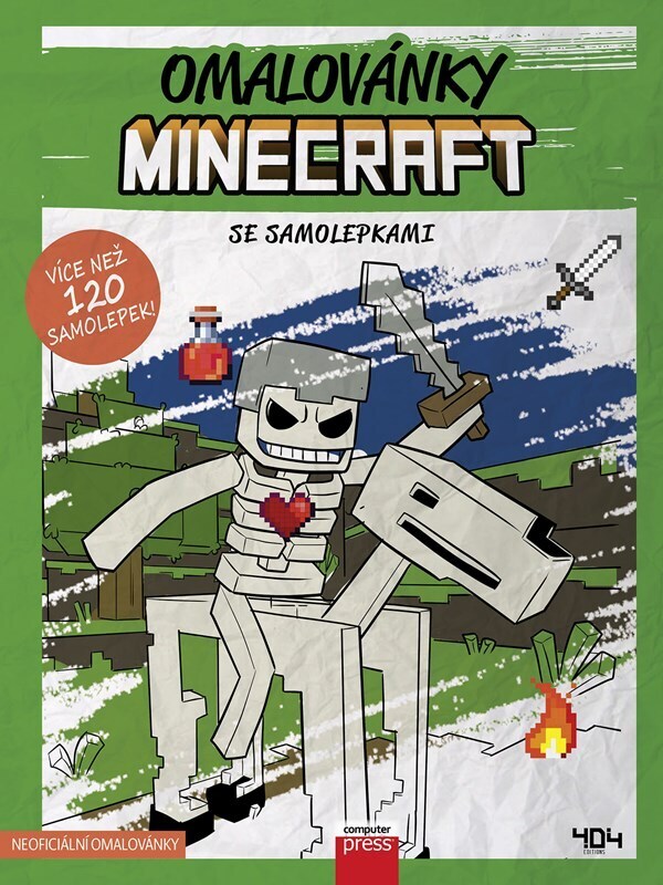 Omalovánky Minecraft se samolepkami - Více než 120 samolepek