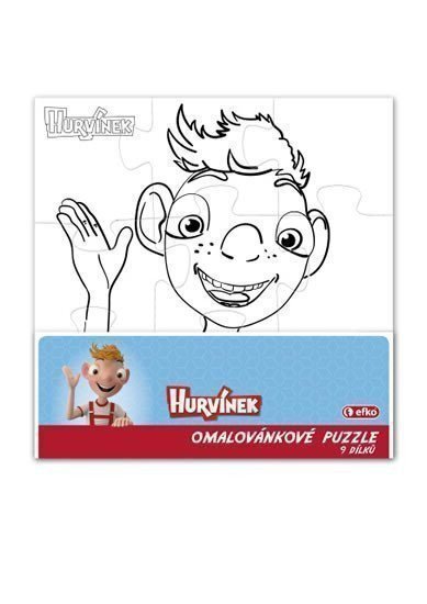 Hurvínek - omalovánkové puzzle 9 dílků/čtverec