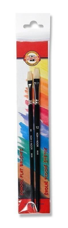 Koh-i-noor štětce školní ploché velikost 8,12 (2ks sada)