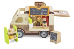 Dřevěná pojízdná kavárna