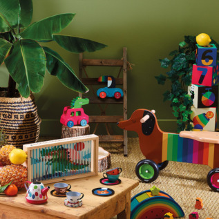 Vilac Dřevěné autíčko s klaksonem Krokodýl