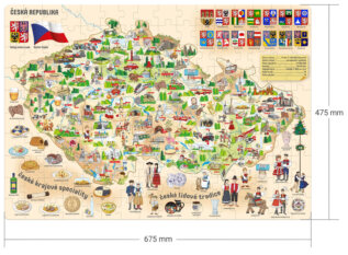 Puzzle - Mapa České republiky 160 ks