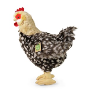 Plyšová slepice kropenatá stojící 33 cm s vejcem ECO-FRIENDLY