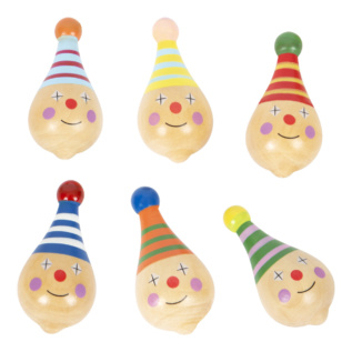 small foot Dřevěná káča Klaun sada 6 ks