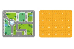 Dřevěná stavebnice město s podložkou