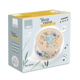 Vilac Dřevěný cajón bubínek Zvířata světa Sarah Betz