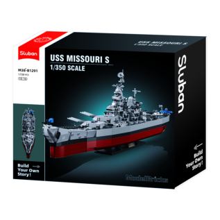 Sluban Model Bricks M38-B1291 Bitevní loď USS Missouri 1:350