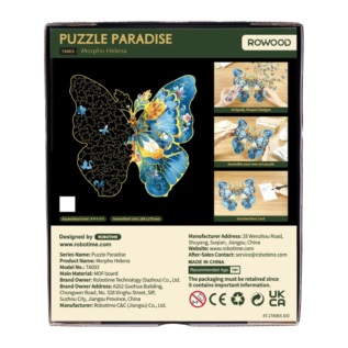 RoboTime Dřevěné puzzle Motýl Morpho Helena
