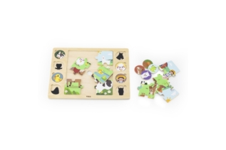 Dřevěné puzzle zvířátka 9 dílků