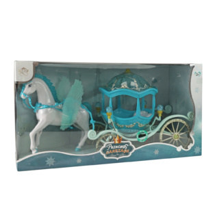 Kočár s okřídleným koněm a světlem