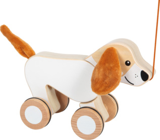 small foot Dřevěná tahací hračka Pejsek se šustivými oušky