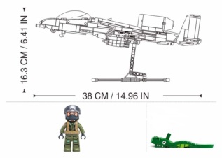 Sluban Model Bricks M38-B1362 Útočný letoun A10CS